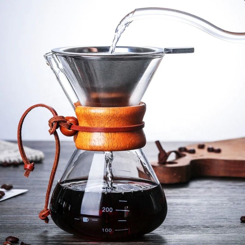 Cafetera Chemex Madera Con Filtro De Acero Inoxidable 400 Ml - Norplat-3
