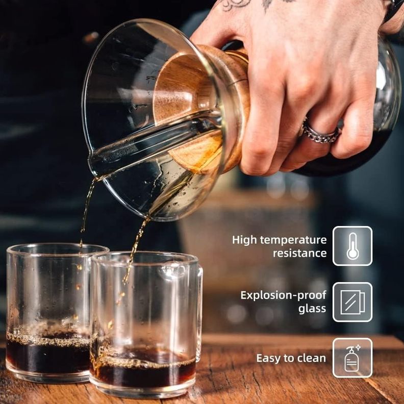 Cafetera Chemex Madera Con Filtro De Acero Inoxidable 400 Ml - Norplat-4