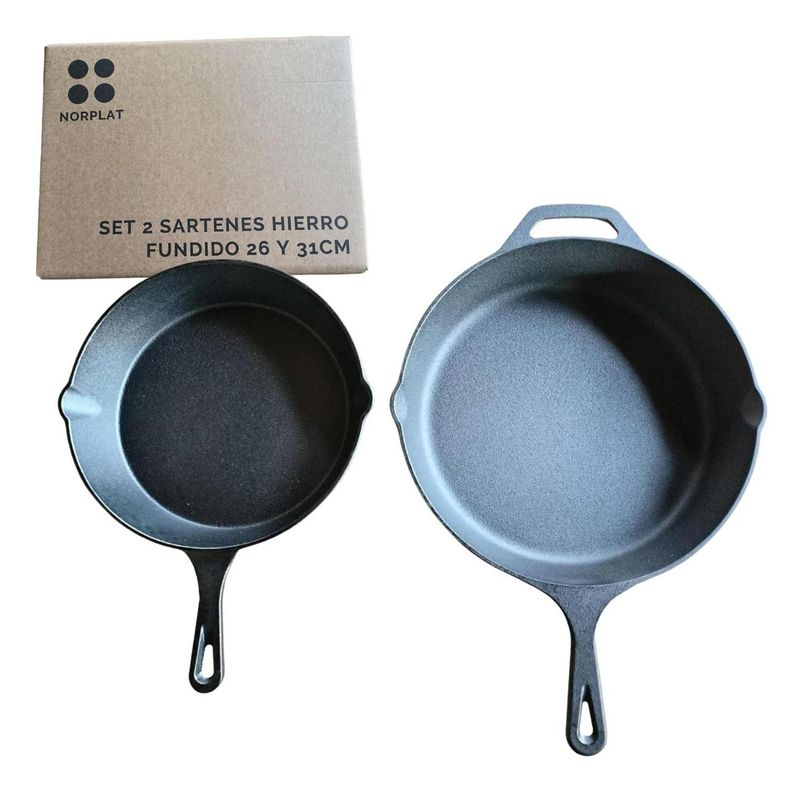 Set De 2 Sartenes Hierro Fundido 10 Y 12 Pulgadas - Norplat-0