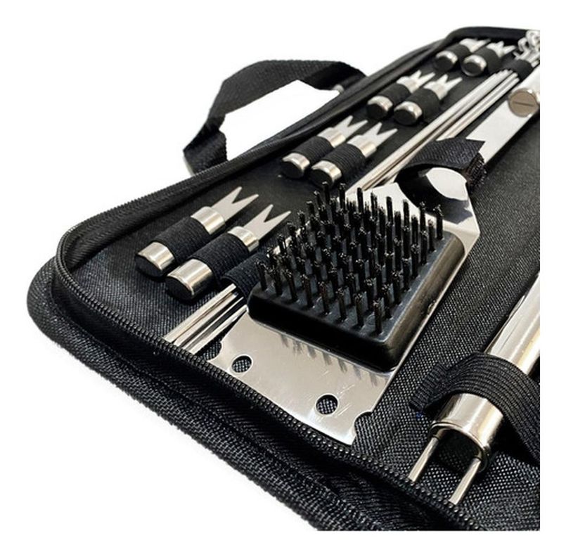 Set Parrillero 20 Piezas De Acero Inoxidable + Bolso Norplat-3