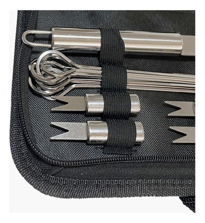 Set Parrillero 20 Piezas De Acero Inoxidable + Bolso Norplat-4