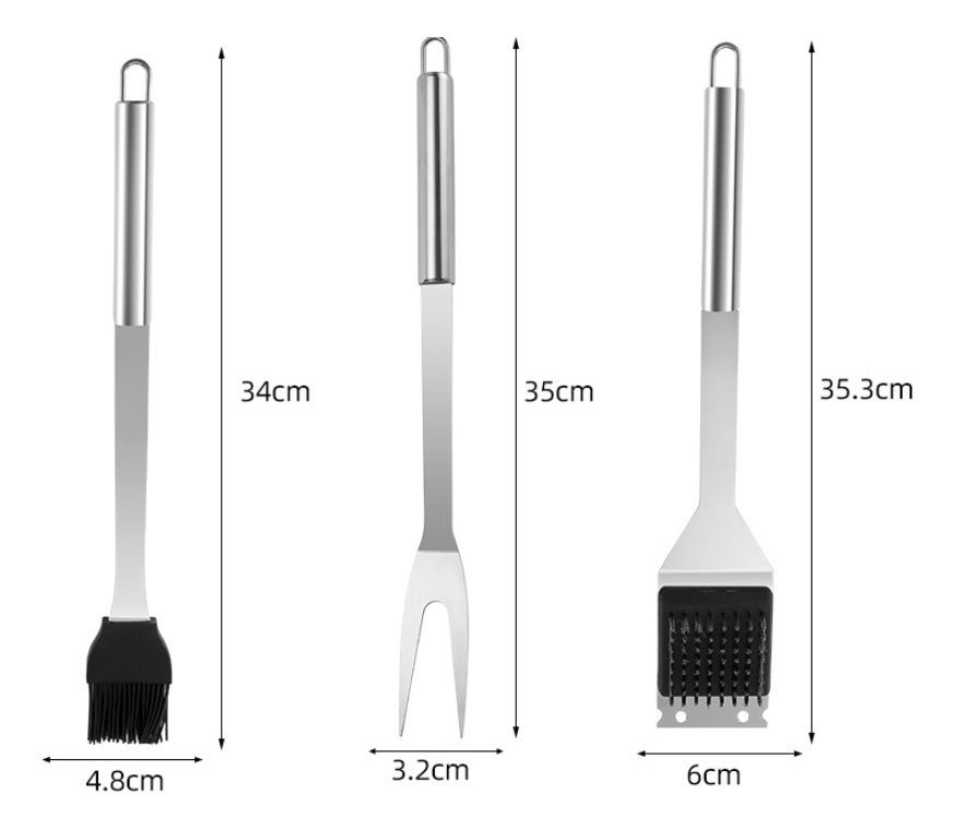 Set Parrillero 20 Piezas De Acero Inoxidable + Bolso Norplat-8