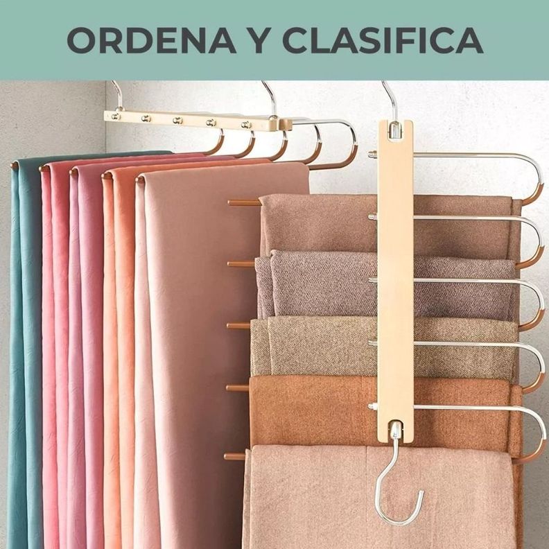 Colgador Pantalones Ganchos 5 En 1 Antideslizante - Norplat-2