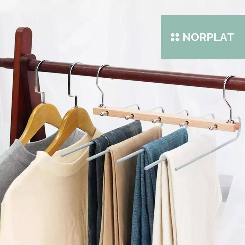 Colgador Pantalones Ganchos 5 En 1 Antideslizante - Norplat-7