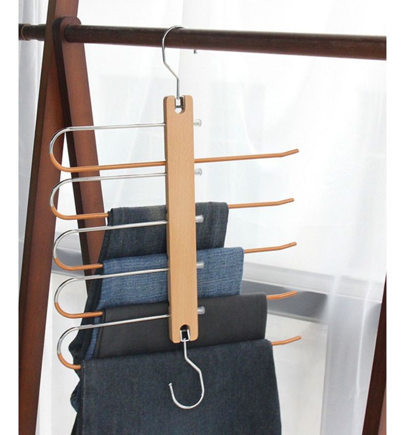 Colgador Pantalones Ganchos 5 En 1 Antideslizante - Norplat-9