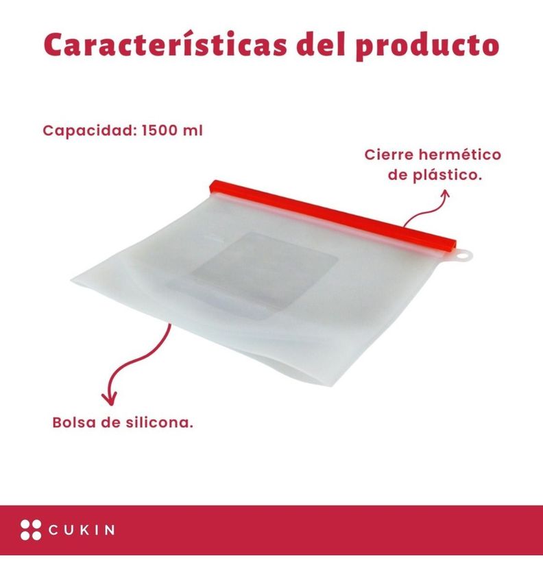 Bolsas De Silicona Reutilizable Con Cierre De 1500ml - Norplat-1