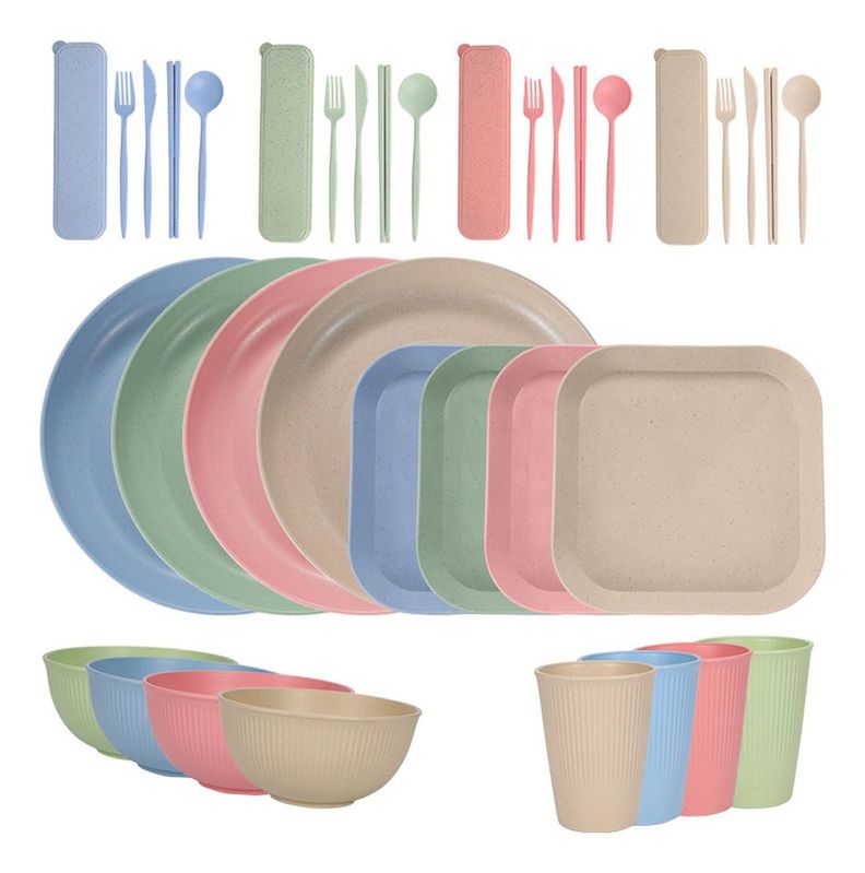 Juego Vajilla 36 Platos Plásticos Reutilizable Color Norplat-5