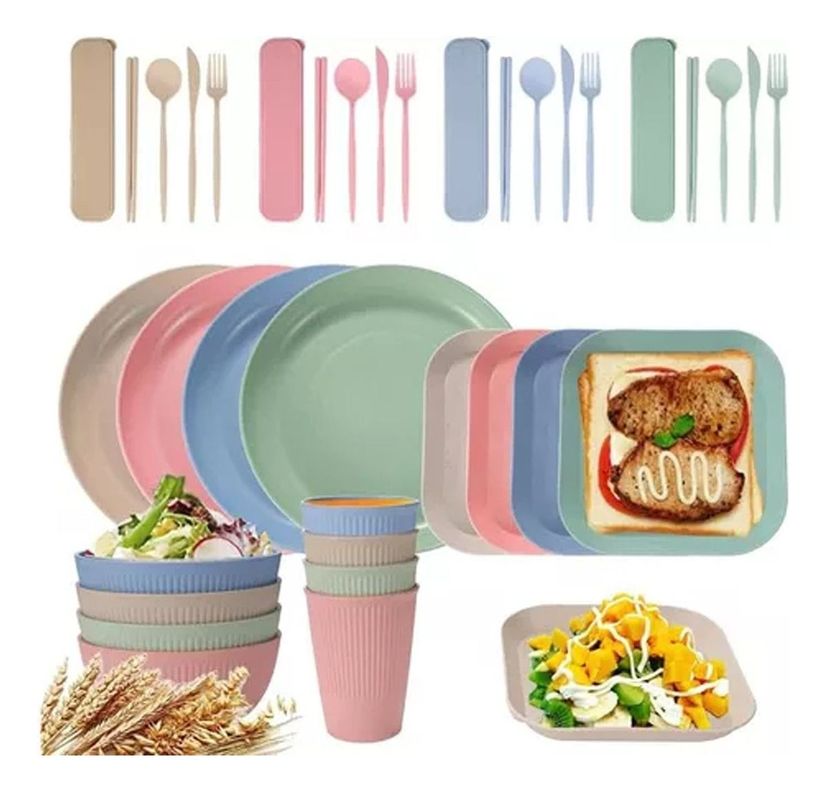 Juego Vajilla 36 Platos Plásticos Reutilizable Color Norplat-6