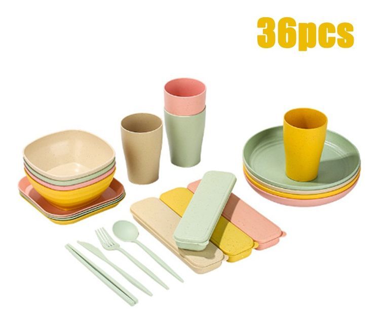 Juego Vajilla 36 Platos Plásticos Reutilizable Color Norplat-7