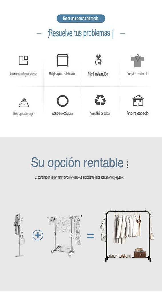 Perchero Exhibidor Colgadores Ropa Metálico Ruedas - Norplat-3