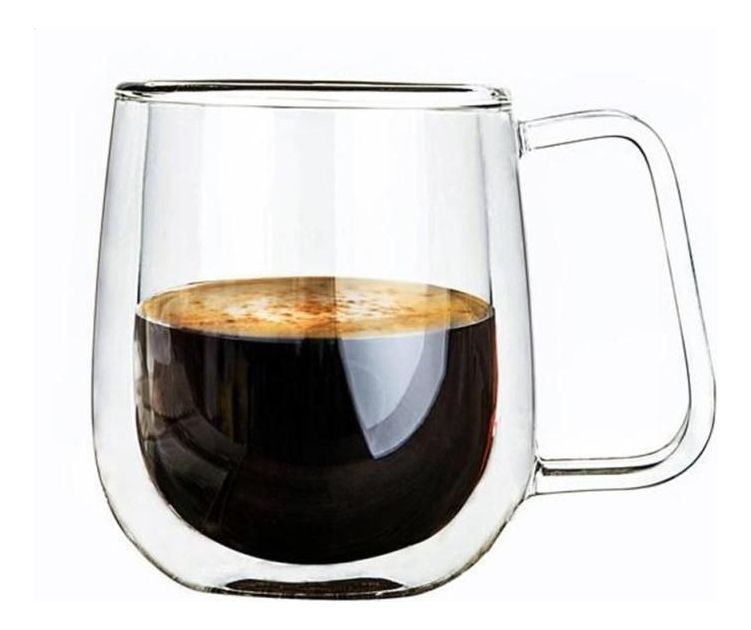 Pack 2 Tazas Doble Pared Vidrio 250ml Cafe Cappuccino Norplat-4