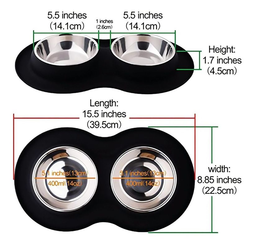 Plato Doble Silicona Platos Para Perro Bebedero Comedero Norplat-1