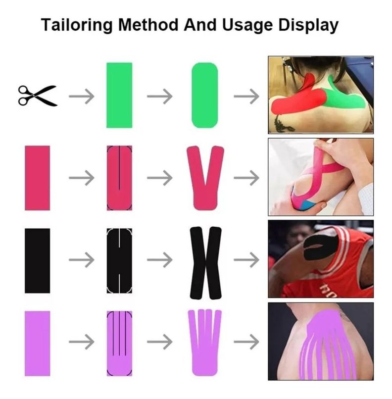 Cinta Kinesiológicas Vendaje Neuromuscular Tape X6pcs 5mx5cm - Norplat-8