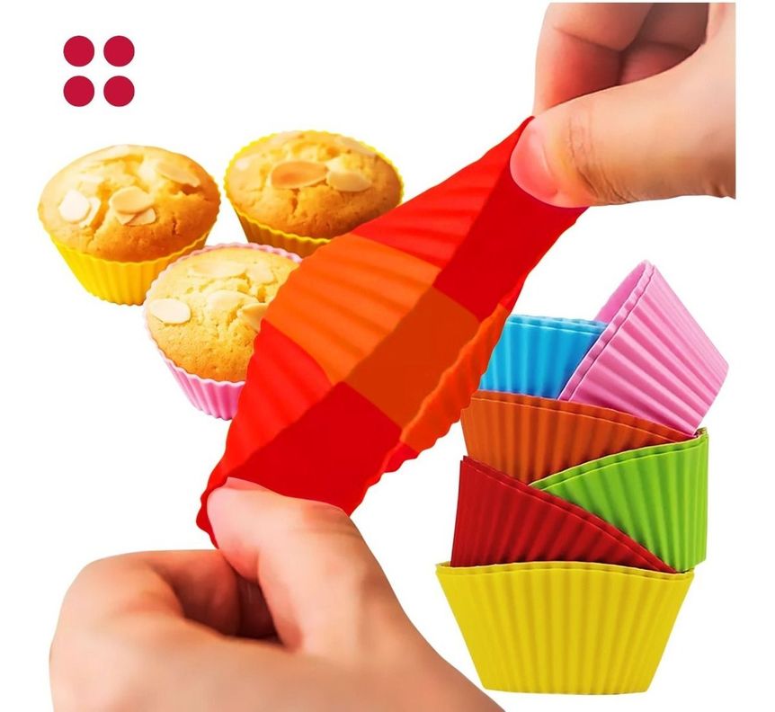 Set X 12 Moldes De Silicona P/ Muffin O Cupcake Ø7cm - Norplat-1