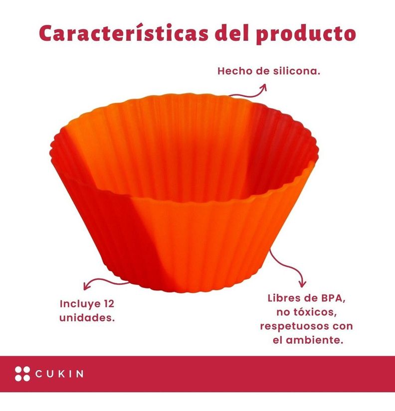 Set X 12 Moldes De Silicona P/ Muffin O Cupcake Ø7cm - Norplat-2