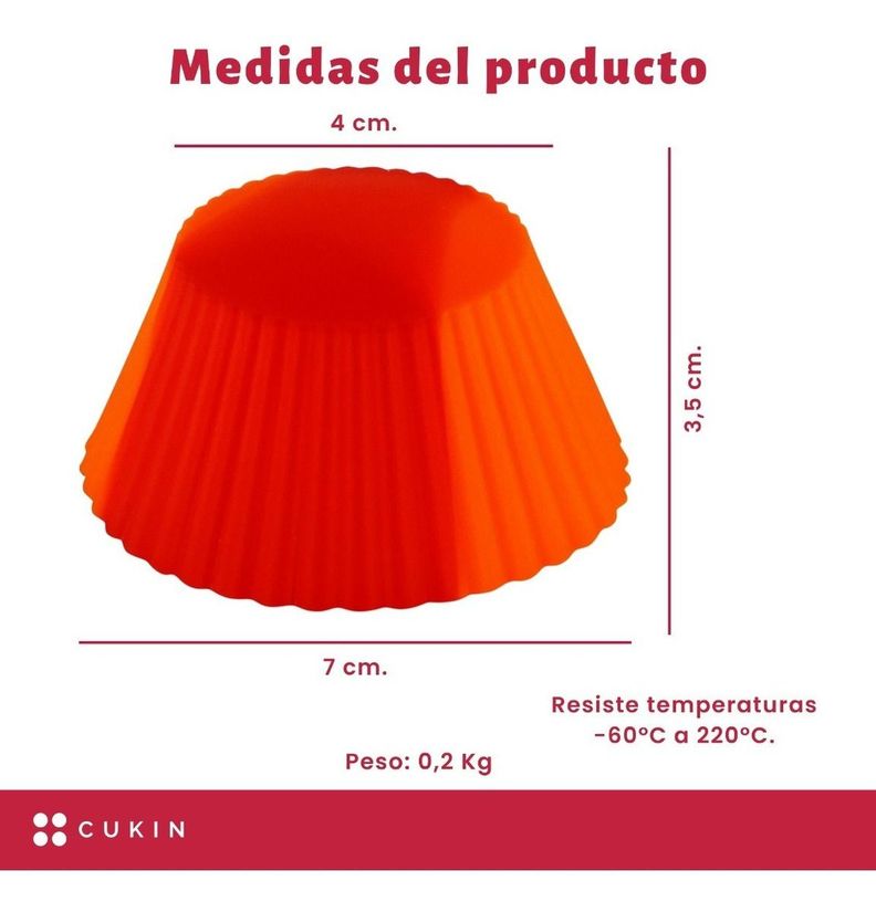Set X 12 Moldes De Silicona P/ Muffin O Cupcake Ø7cm - Norplat-3