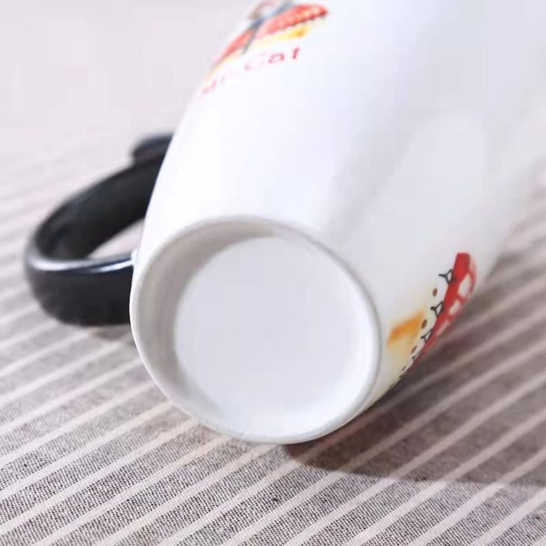 Taza Tazón Grande Gato 650ml Tapa Cuchara Bombilla - Norplat-8