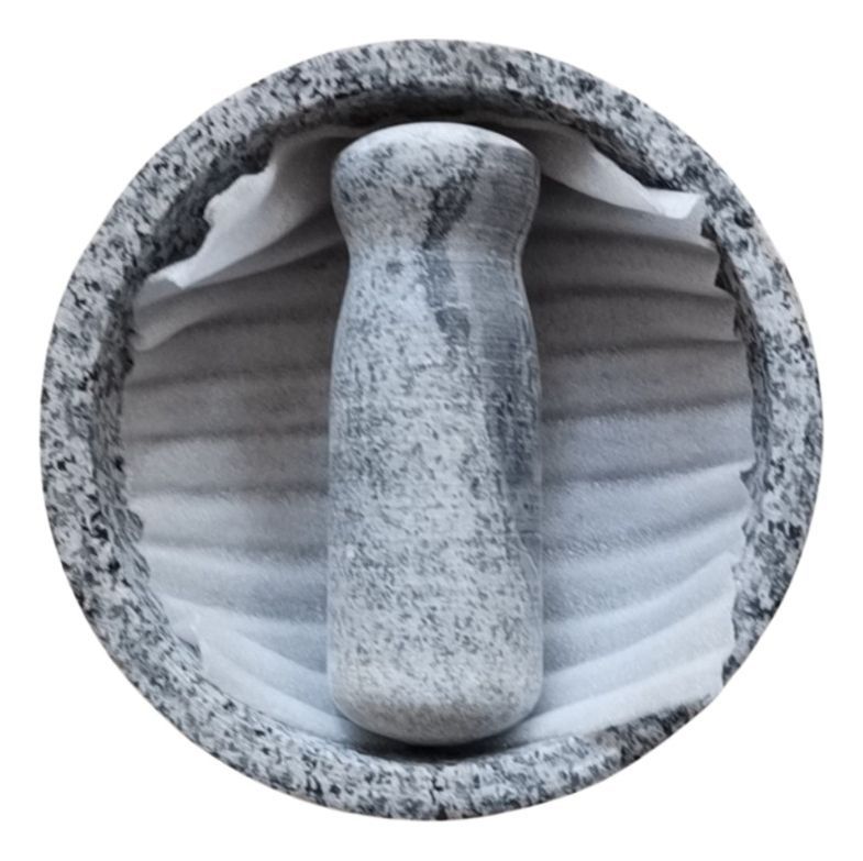 Mortero De Piedra 16cm Moledor Ideal Especias Coctel - Norplat-0
