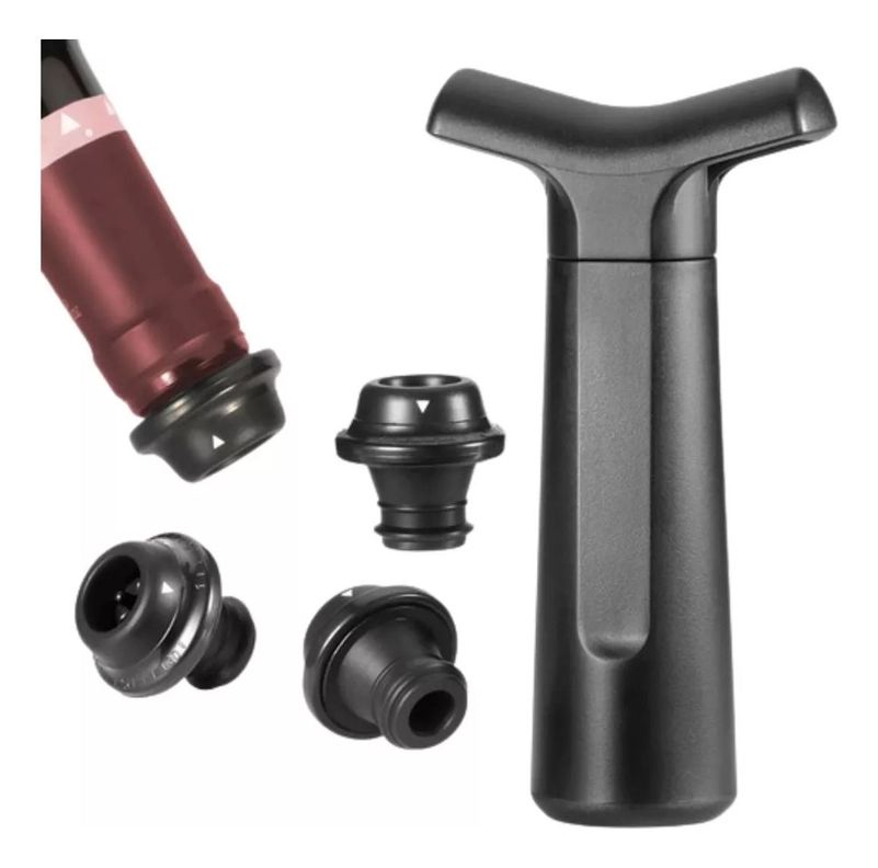 Vino Botella Bomba De Vacio 4 Tapones Extractor Aire - Norplat-3