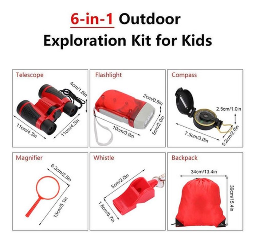 Juguete Exploración Binoculares Linterna 6en1 Niños Norplat-1
