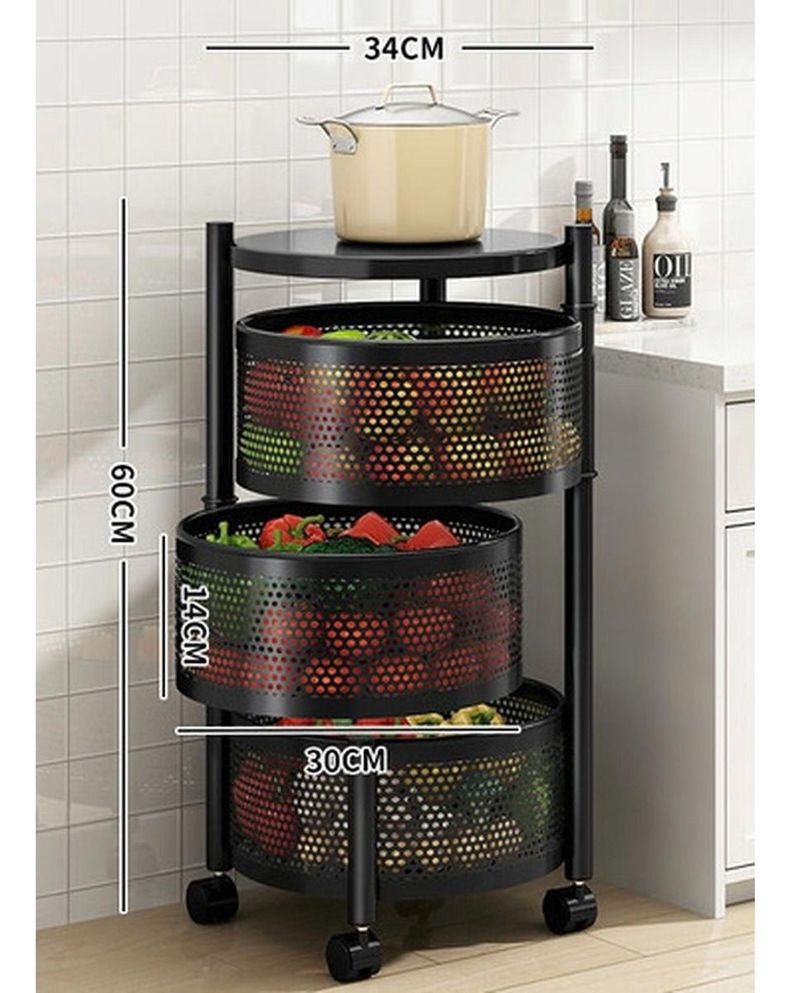 Estante Giratorio Organizador Frutero Metal 3 Pisos Norplat -1