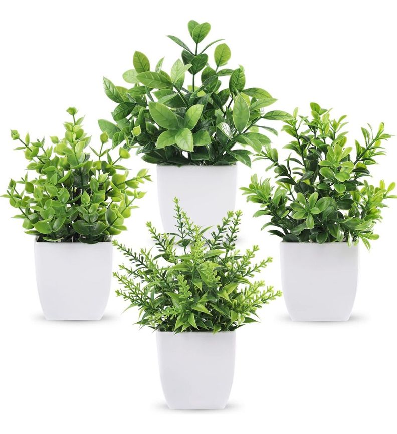 Norplat 4 Plantas Artificiales Decorativas Hogar Macetas-0