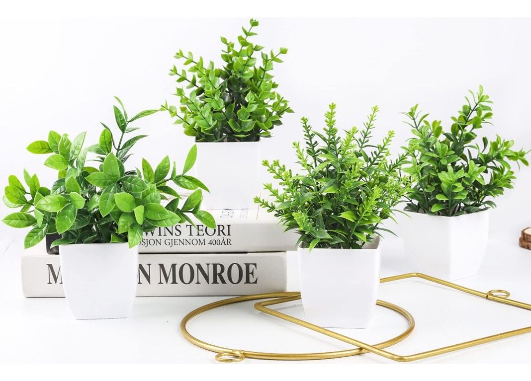 Norplat 4 Plantas Artificiales Decorativas Hogar Macetas-2