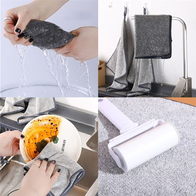 Set 12 Paños De Cocina Docena Fibra Carbon Ecológico Norplat-6