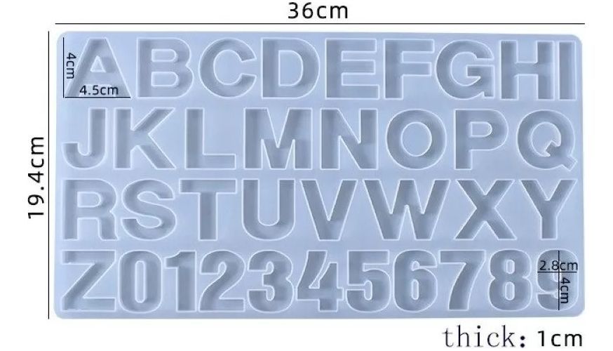 Molde Silicona Letras Números Moldes Repostería Transparente - Norplat-1