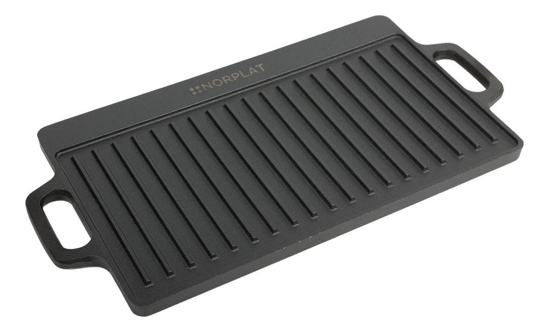 Plancha Churrasquera Norplat Hierro Fundido 2en1 45x22x1.5cm-0