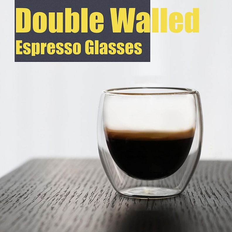 Set 4 Tazas Doble Vidrio Cafe Espresso Doble Pared - Norplat-5