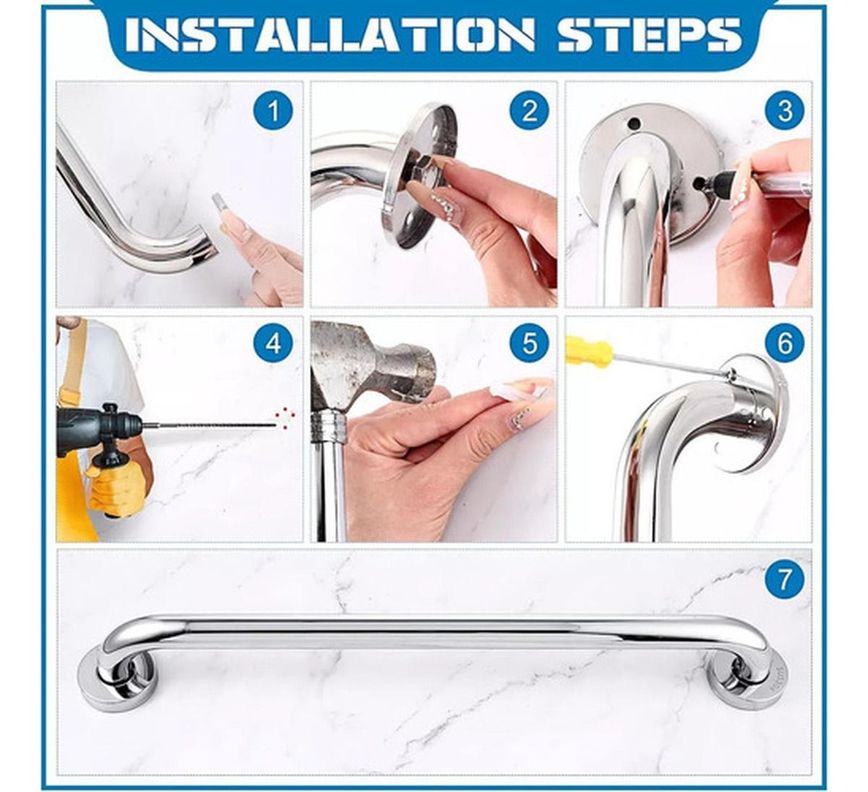 Pack 3 Manillas Barra De Seguridad Baño Wc Ducha - Norplat-6