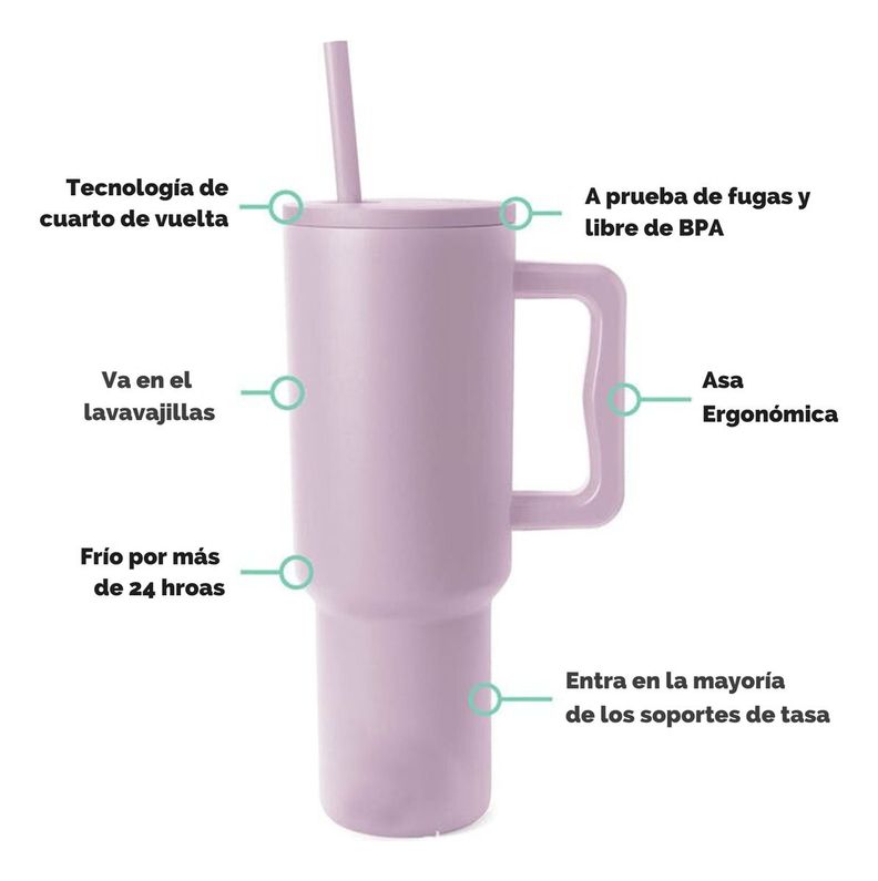 Norplat Tumbler 1180ml Vaso Térmico 40oz 1180ml Con Bombilla-1