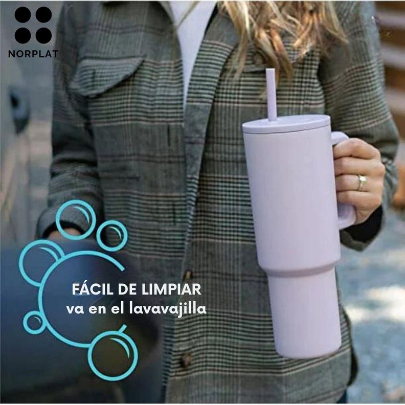 Norplat Tumbler 1180ml Vaso Térmico 40oz 1180ml Con Bombilla-2