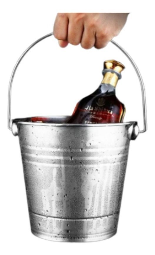 Hielera Cubetera Balde De Acero Para Botella Latas Hielo Bar - Norplat-1