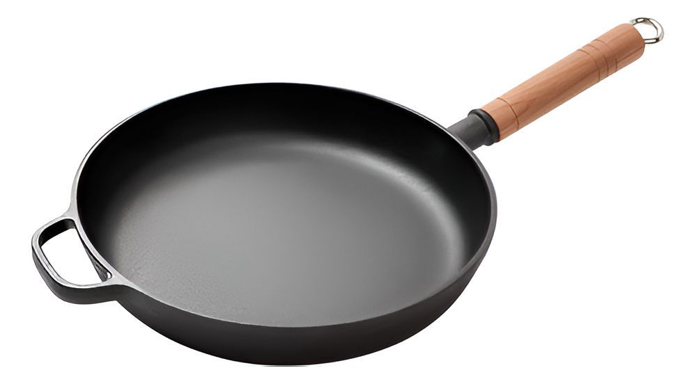 Sarten Hierro Fundido Norplat 24cm Mango Madera Sin Bpa Pfoa-0