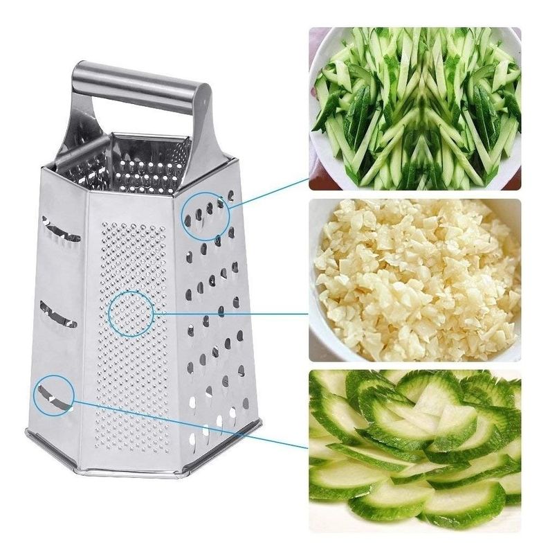 Rallador De Queso Verduras Frutas Hexagonal Acero - Norplat-2