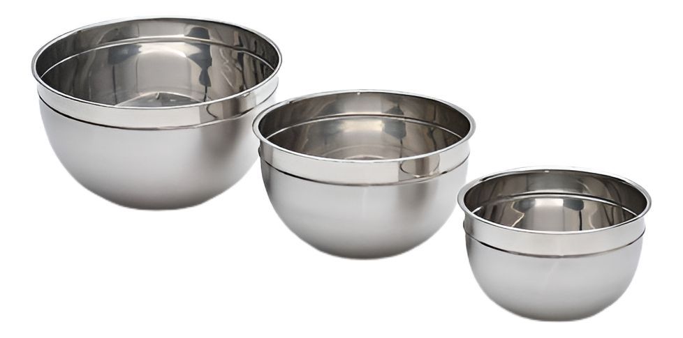 Pack 3 Bowl Metalicos Acero 24-26-30 Cm Repostería - Norplat-0