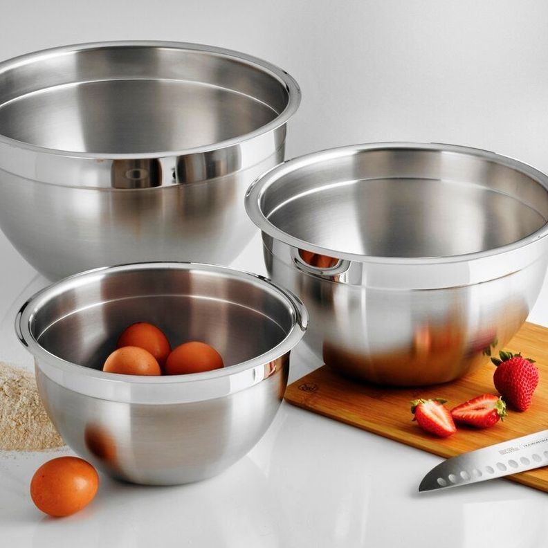 Pack 3 Bowl Metalicos Acero 24-26-30 Cm Repostería - Norplat-1