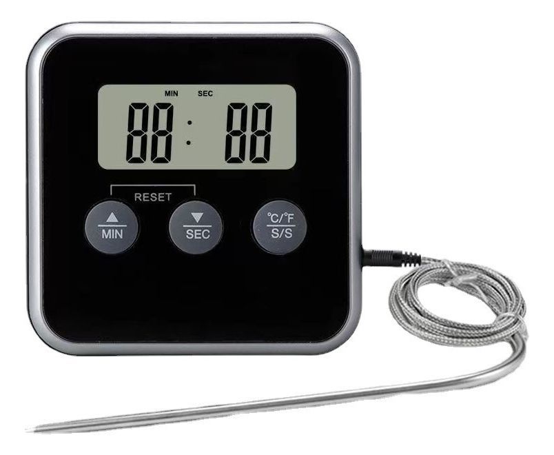 Termómetro Y Timer Para Carne Y Asado Parrilla Horno - Norplat-2