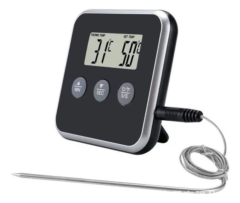 Termómetro Y Timer Para Carne Y Asado Parrilla Horno - Norplat-3