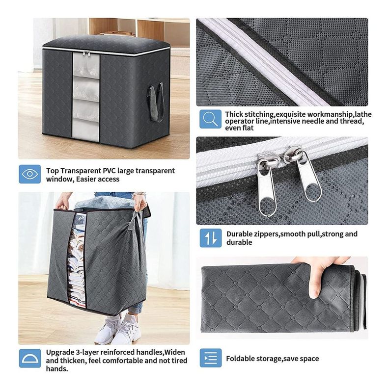 4 Unidades Organizador De Bolsas De Almacenamiento De Ropa - Norplat-4