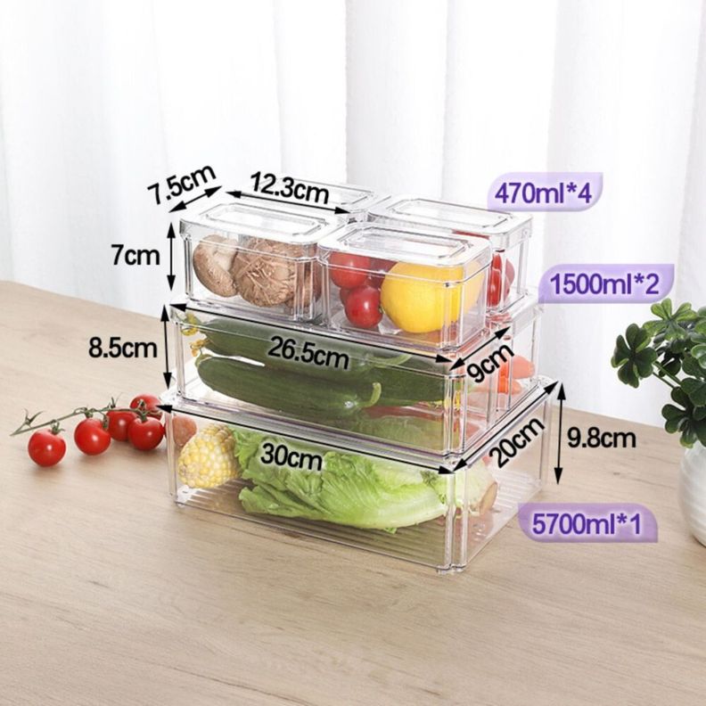 Organizador Refrigerador Set 7 Contenedores Con Tapa - Norplat-2