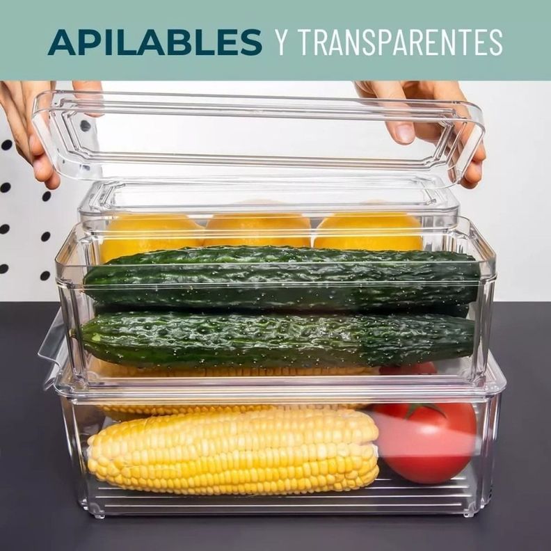 Organizador Refrigerador Set 7 Contenedores Con Tapa - Norplat-3