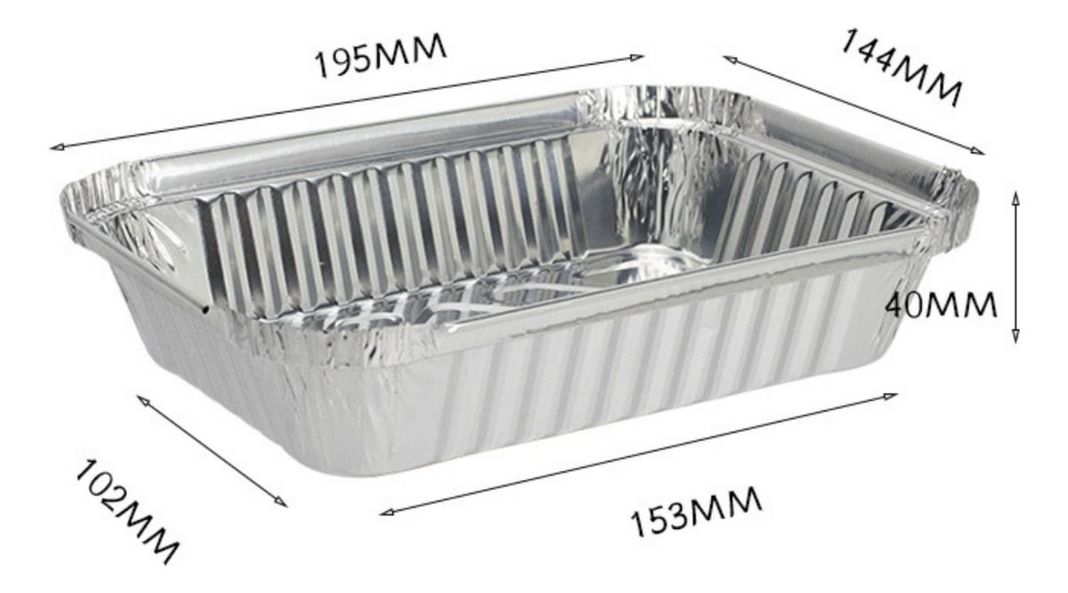 Bandeja / Envase De Aluminio 570 M C/tapa Domo (20 Unidades) - Norplat-1