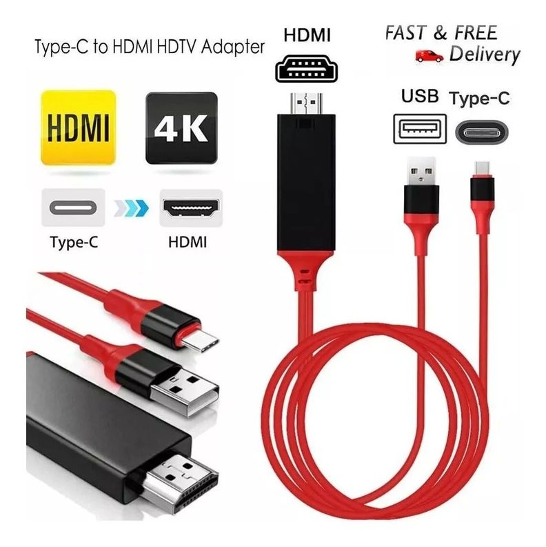 Cable Hdmi Tipo C Usb 3.1 Compatible Emui Mac Samsung Huawei - Norplat-3