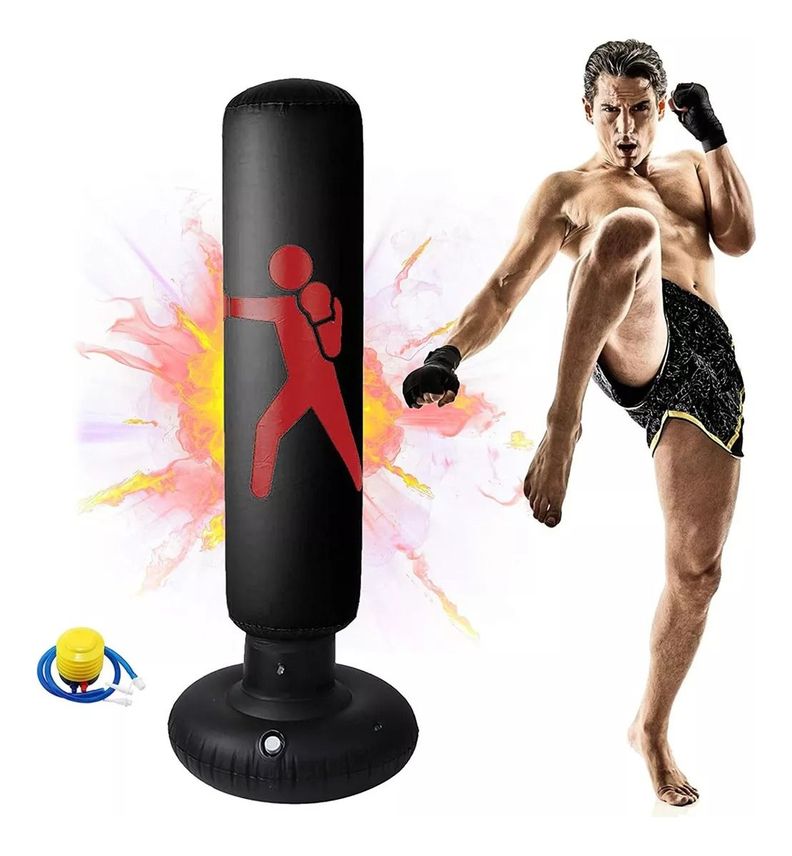 Saco De Boxeo De Pie Inflable 160cm + Bomba De Pie - Norplat-0