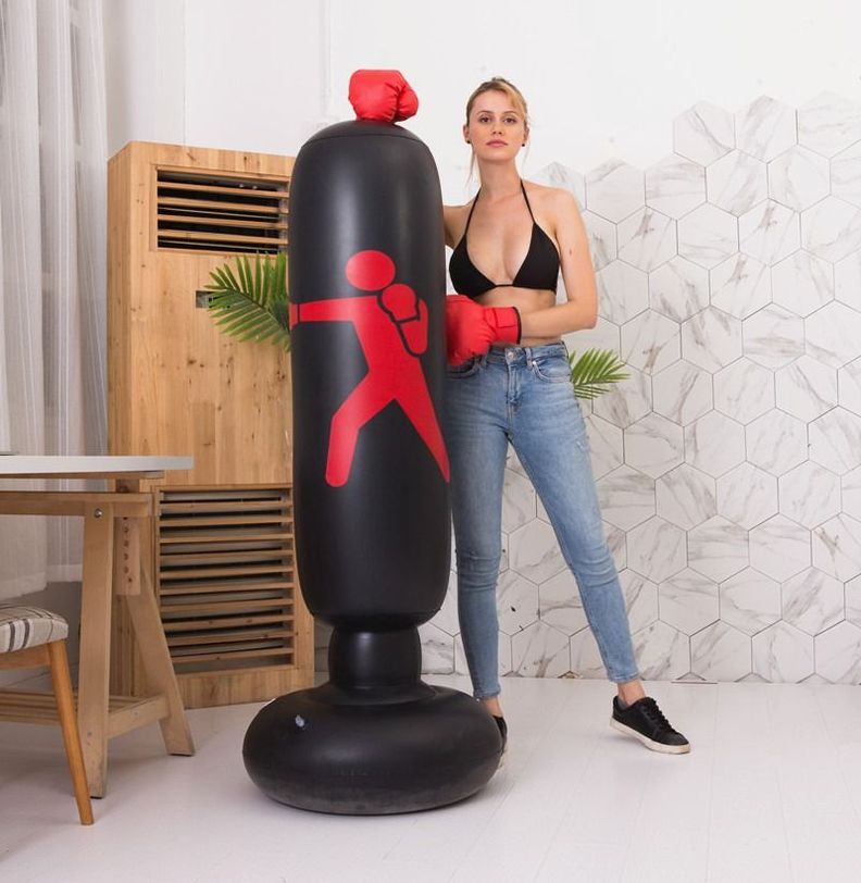 Saco De Boxeo De Pie Inflable 160cm + Bomba De Pie - Norplat-4