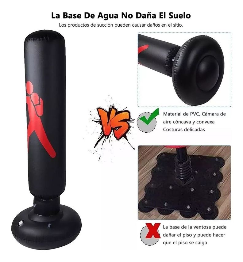 Saco De Boxeo De Pie Inflable 160cm + Bomba De Pie - Norplat-6