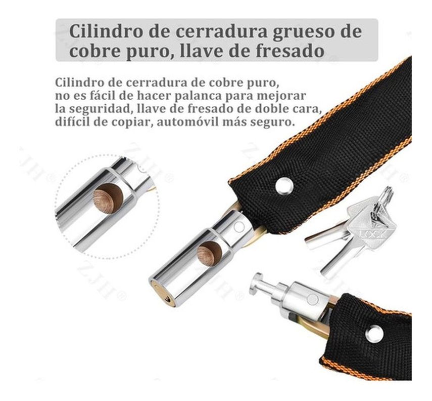 Candado Bicicleta Con Cadena Acero Cobertor Textil Norplat-2